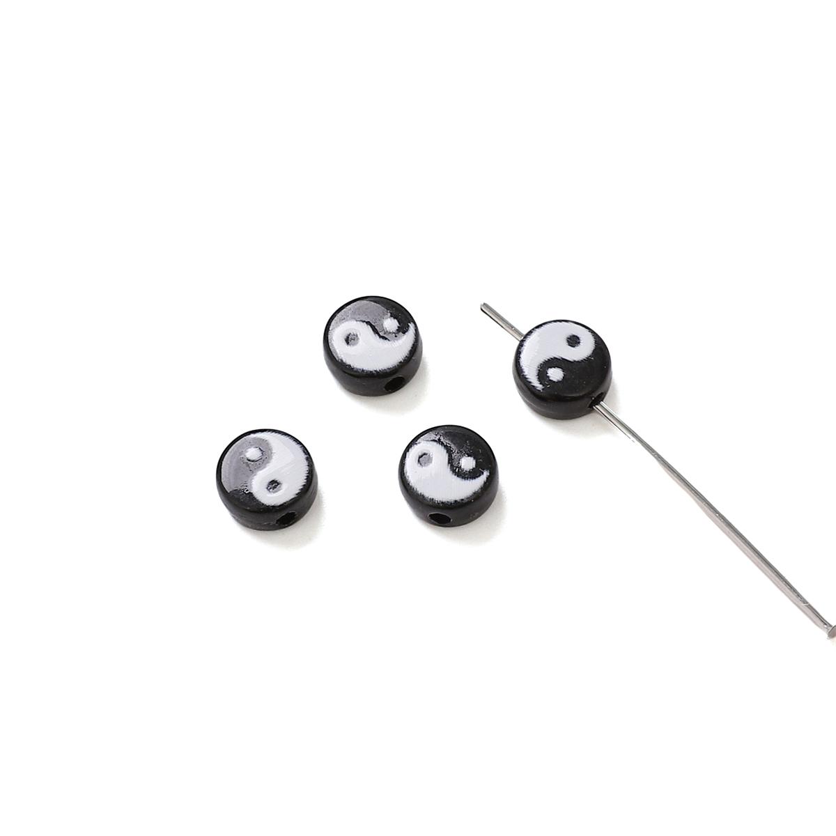 

5 шт. акриловые бусины тайцзи DIY браслет ожерелье серьги ювелирные аксессуары 4x7mm 5pcs/bag