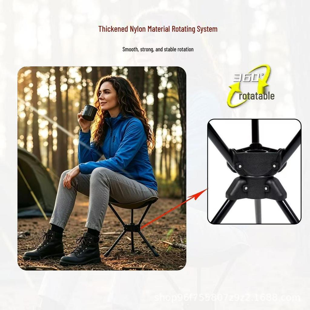 Kompakter drehbarer Dreieckshocker - Tragbar & leicht für Camping, Radfahren, Angeln