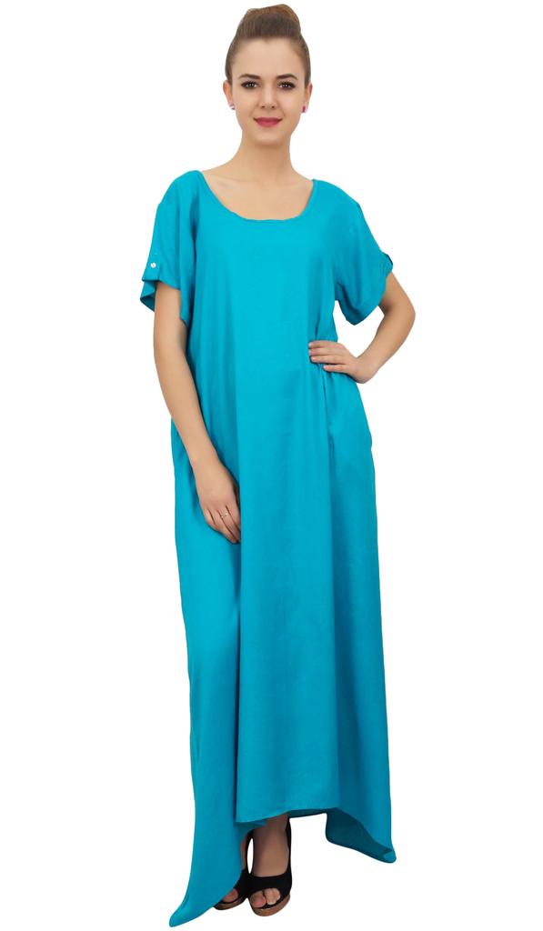 Bimba Women's Asymmetrical Hem Black Summer Maxi Pockets Dress With Scarf-10