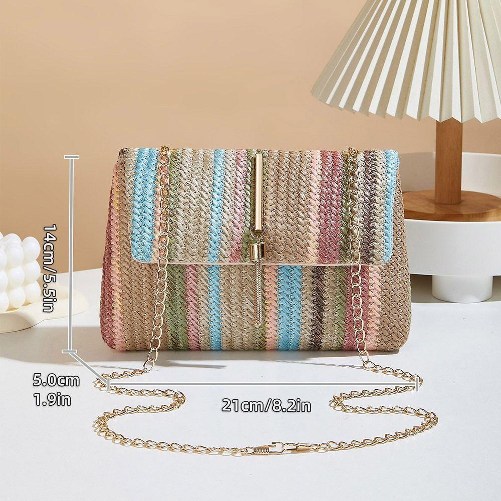 Ethnic Style Woven Crossbody Bag Portable Clutch Bag Artistic Mobile Phone Pouch  Girls