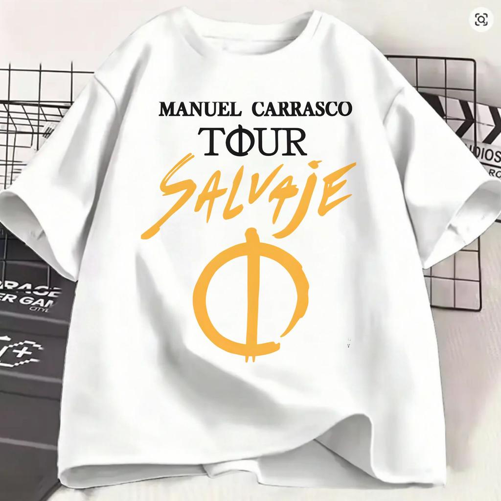 Unisexuel Carrasco Cotton Tshirt For Unisex Summer 2026 Salvaje Tour Y2k T Shirts Comfortabletrending Tees Oversize Casual Clothing