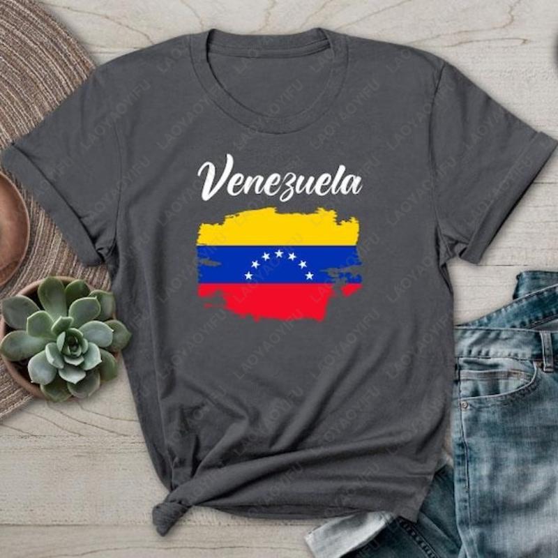Venezuela Tshirt I Support Flag Free Graphic Shirt Vintage Harajuku Casual Wear Unisex High Quality Cotton Shortsleeve Tees