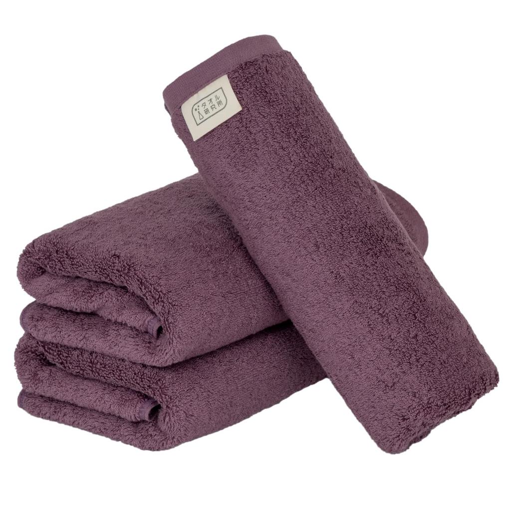 Towel Laboratory Large Face Deep Set of JapanTechnology [Volume Rich] #003 Towel, Purple, 3, Hotel-Grade, Thick, Fluffy, High-Absorbency, Durable,