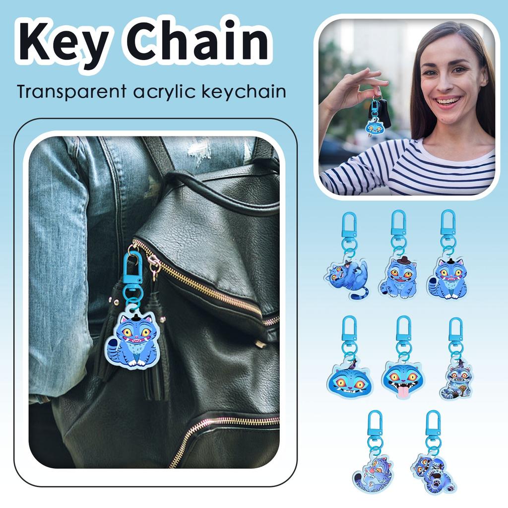 Cartoon Anime Movie Transparent Acrylic Keychain Pendant, Exquisite Gift Hanging Accessories For Backpacks