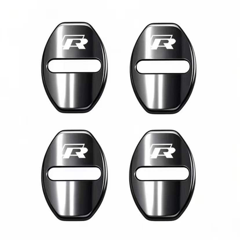 BFPQY1 Zinc Alloy Car Door Lock Buckle Cover Protective Covers For VW GTI Polo Golf Passat Tiguan Jetta T-ROC Touareg Taigo CC Hub Cap