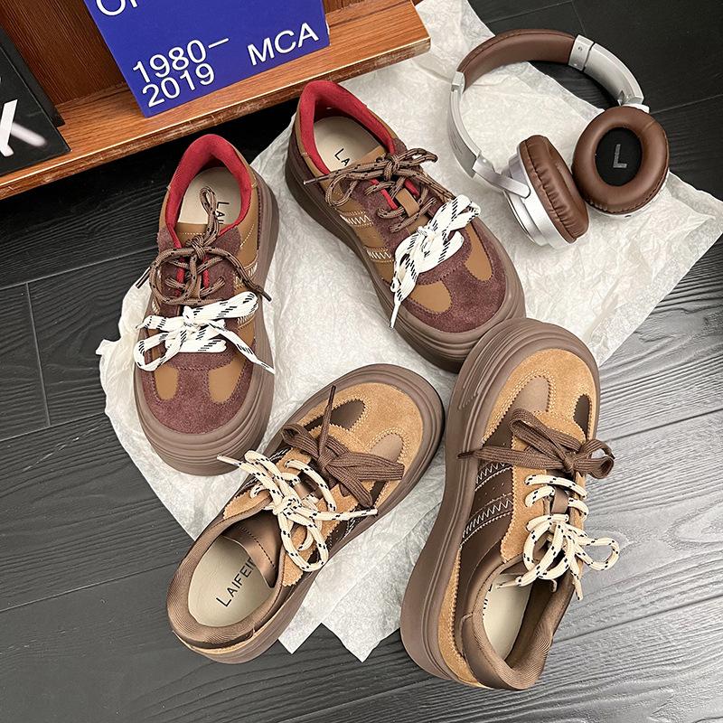 Platform casual board shoes bread shoes new ugly cute casual versatile sports shoes women