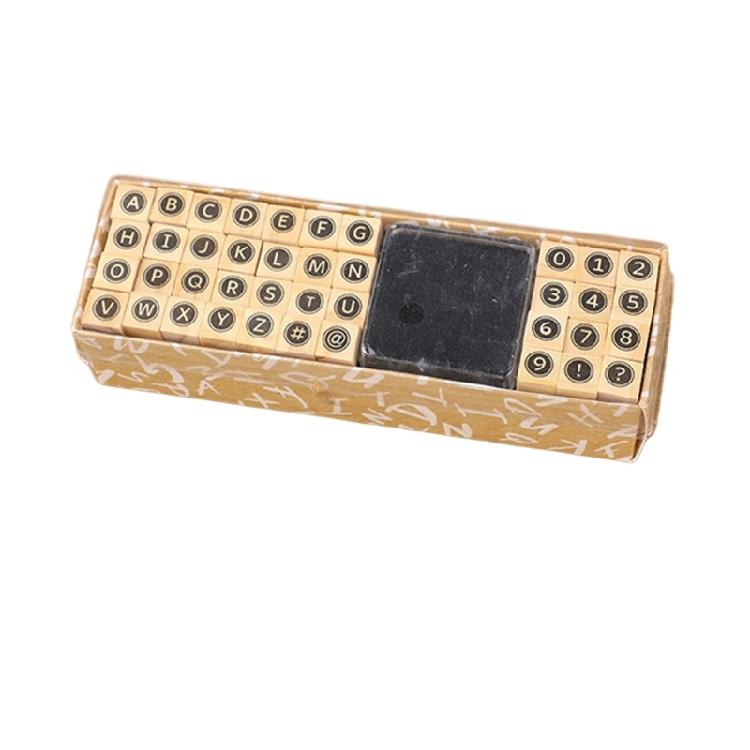 

40Pcs Professional Wood Stamp Set Multipurpose Stamp Collection Pack Includes Alphabets Numbers Symbols And Inks Pad