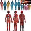 Kids Mighty Morphin Power Rangers Costume Jumpsuit For Halloween Or Cosplay Parties