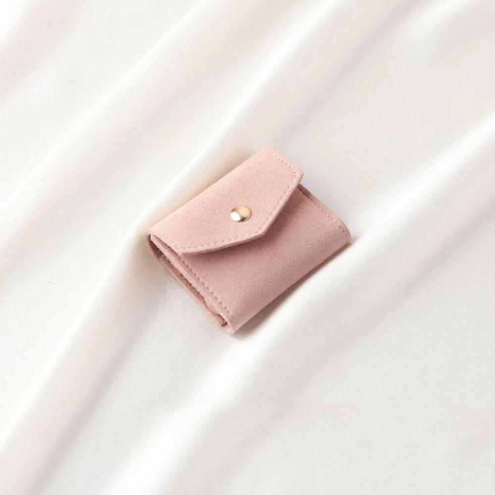 Solid Color Necklace Ring Bag Portable Earring Organizer Simple Velvet Jewelry Display Bag  Women