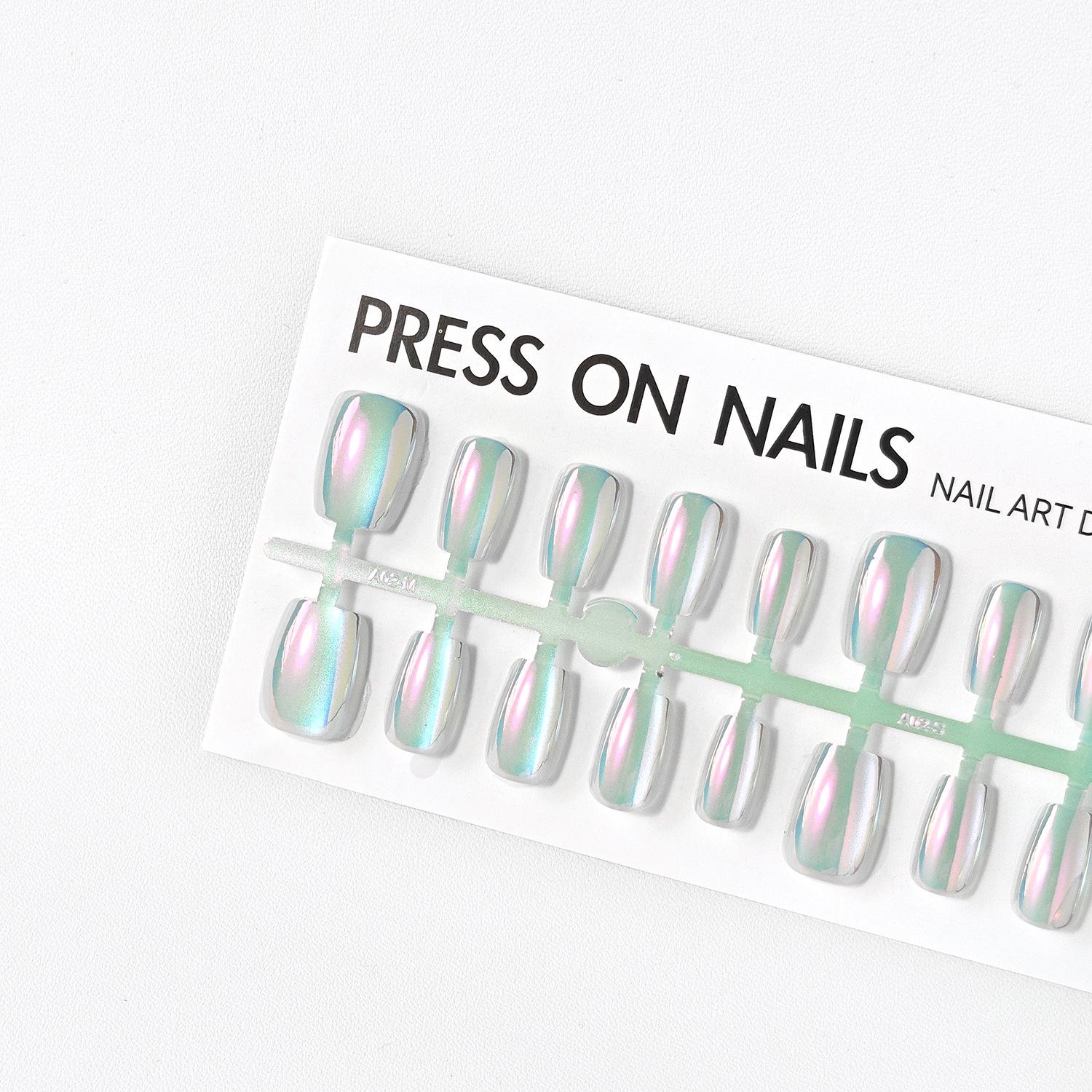 

Jiaolong Summer Electroplated Wearable Super Flash Gel False Nails - Full Size Pre-made Nail Tips