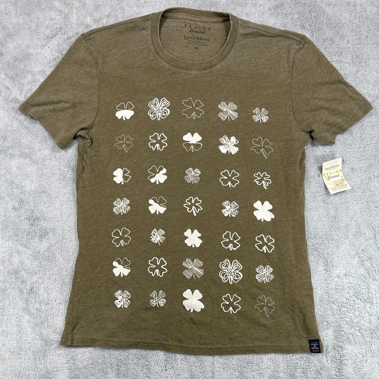 

Lucky Brand x Gayle T-Shirt Mens M Green Venice Burnout Leaf Clover Graphic M