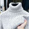 Maglione da Uomo a Collo Alto Misto Lana Fodera in Pile Lavorato a Maglia Pullover Caldo Invernale 2026 Nuovo
