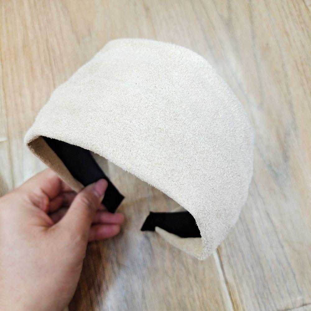 Wide Hairband Vintage Solid Color Women Headband Sweet Hair Hoop Suede Korean Style Hair Hoop