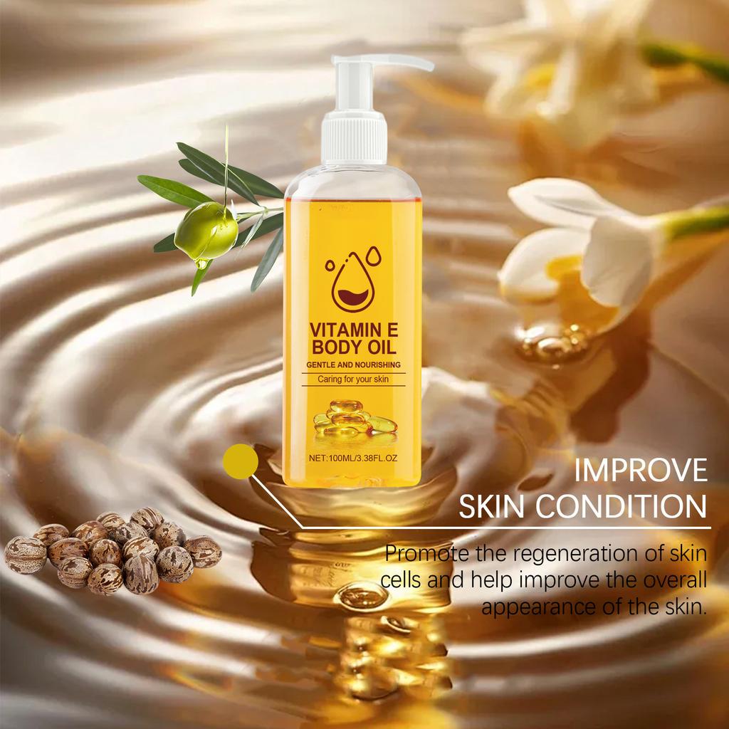 Nutrient E Tělový olej, Tělový hydratační krém, Tělový olej, Hluboce hydratační, Dlouhotrvající hydratace, Zesvětlující tón pleti, Jemná péče, 100 ml