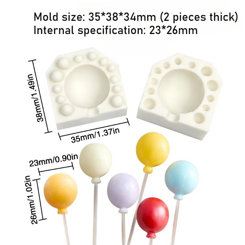 2Pcs Lollipop Chocolate Molds Small Oval Balloon Shape Silicone Cake DIY Decorating Fondant Candy Moulds Baking Tools Bakeware
