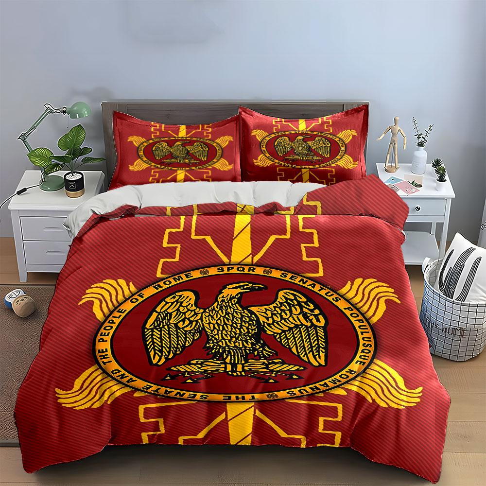 Roman Eagle SPQR Bedding Set Bedding Duvet Cover Set Duvet Cover Pillowcases (1 * Duvet Cover 2 * Pillowcases, without duvet insert)