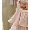 Girls Casual Dresses Summer Children Clothing Sweet Vest Baby Cake Round Collar Fashion Soild Sweet Pink