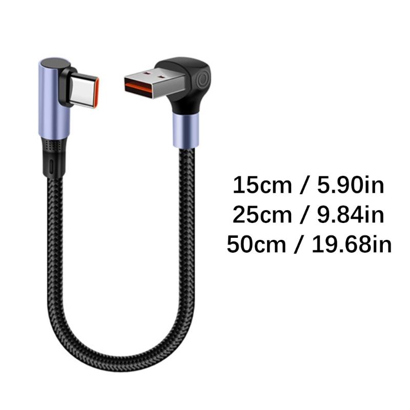Kurzes USB-Kabel Typ-C-Kabel Winkel Schnelllade-USB zu Typ-C-Datenübertragungskabel für Handy-Power-Case