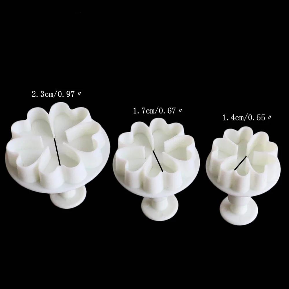 3Pcs/Set Mini Star Flower Plunger Fondant Decorating Biscuit Cookies Cutter Mold Sugarcraft Diy Mold Cake Decorating Tools