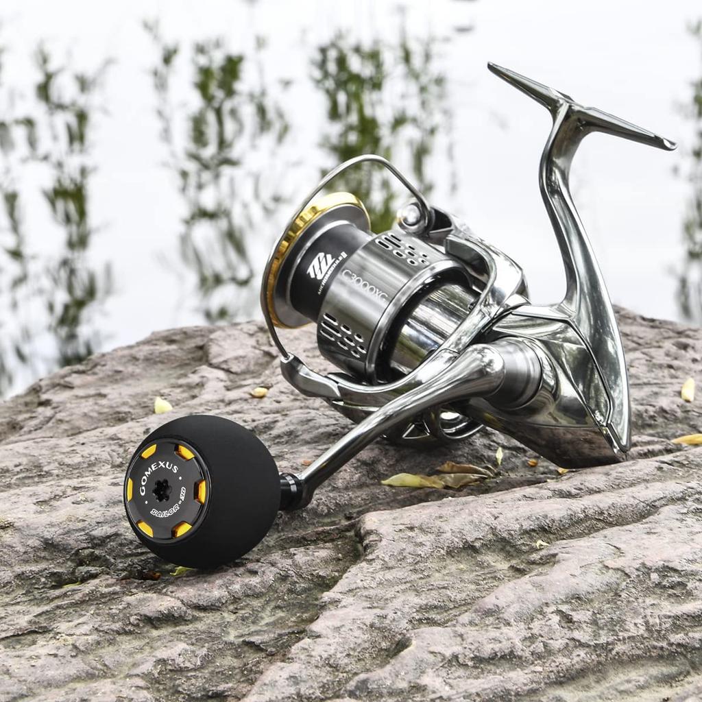 Gomexus E38 Reel Handle Knob EVA Round Knob 38mm Daiwa Type S Shimano Type A Handle Replacement Spinning Reel Baitcasting Reel Compatible Sea Fishing