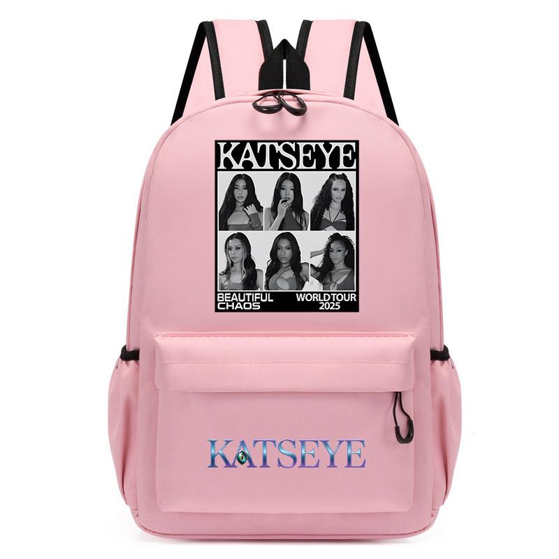 60123-5 Zaino Stampato KATSEYE Unisex per Bambini Zaino Studente Scuola Impermeabile Borsa da Viaggio