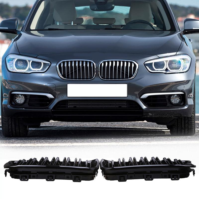 Car Front Bumper Grilles For BMW 1-Series F20 5-door/F21 3-door 118i/120d/144d/120i 2015 2016-2017 Facelift Double Lines Grills
