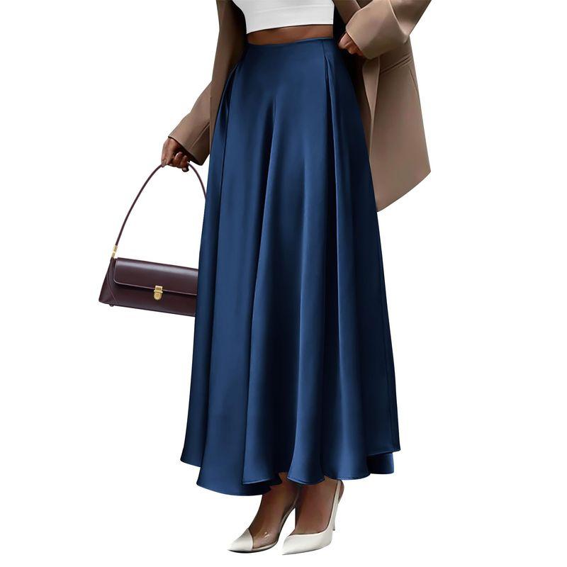 Solid Color Elastic Waist Loose Skirt Solid Elastic Waist Loose Skirt for Women