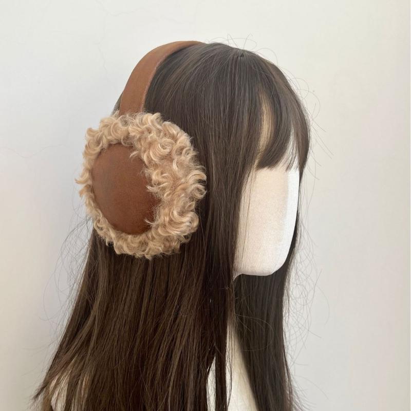 

Осенне-зимние теплые наушники для женщин, уличные велосипедные утолщенные морозостойкие наушники, замшевые завитые плюшевые наушники, зимние