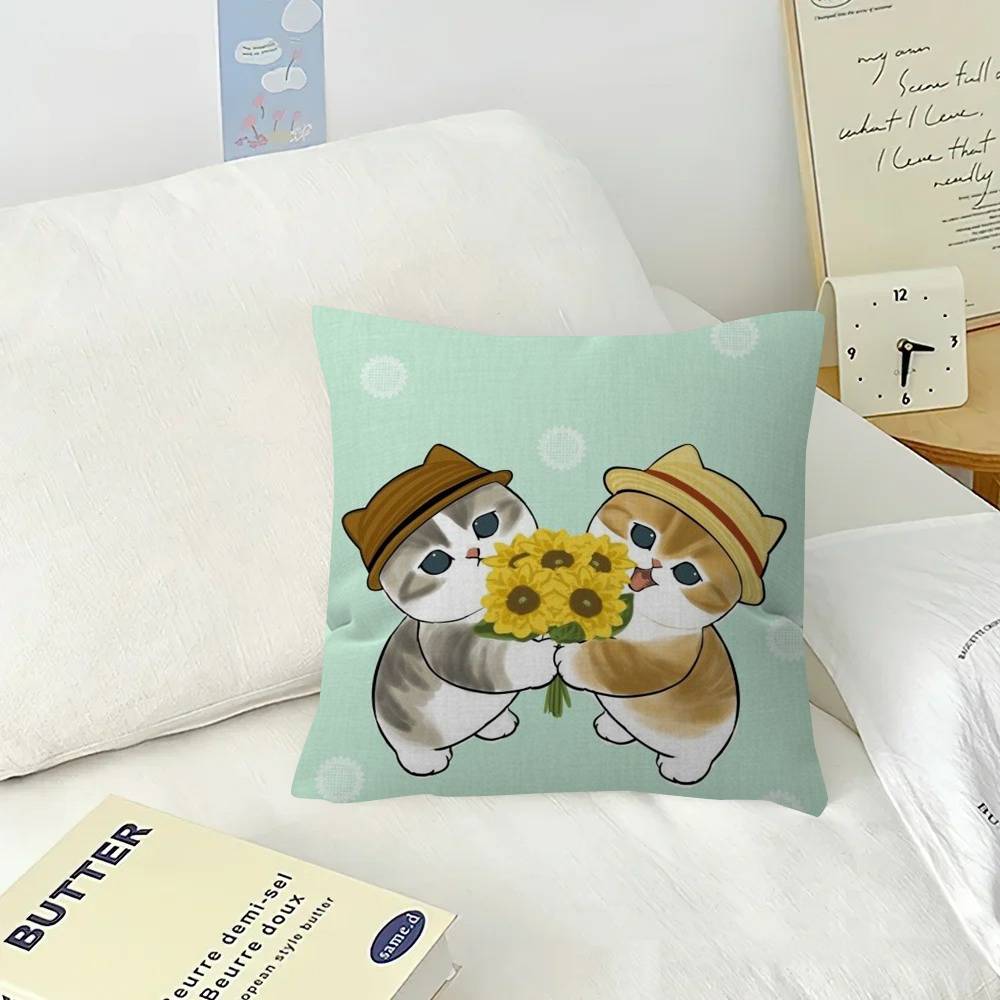 Mofusand Cute Cat Cartoon   Cushion Cover Pillowcase Upholstery Sofa Throw Pillow Home Decor Pillowcas