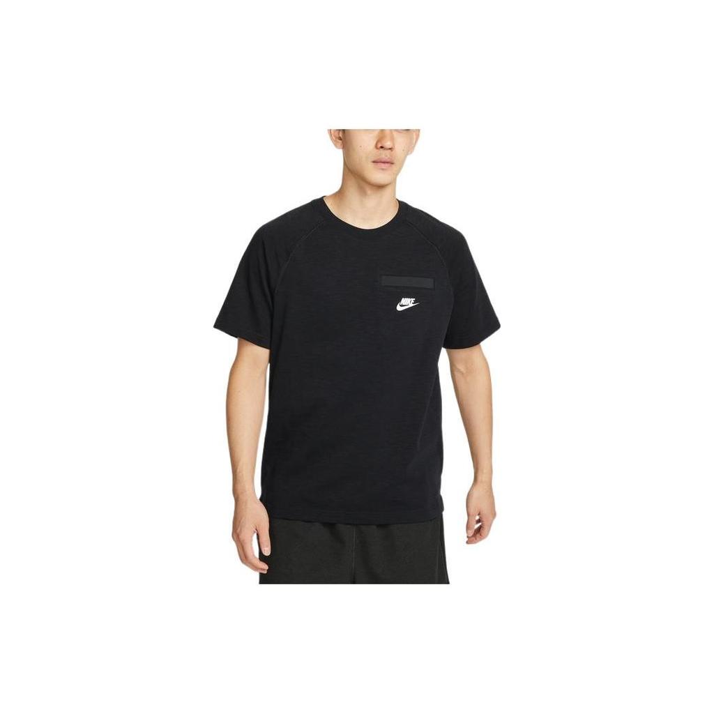 Nike Solid Color Front Pocket Crew Neck Casual Short Sleeve T-Shirt Men Tops Black DQ2414-010