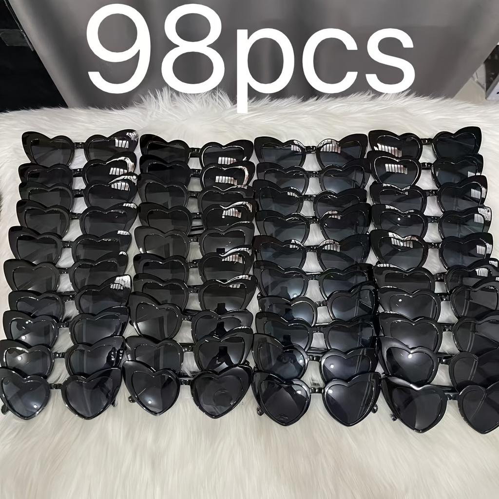 98pcs Heart-shaped Glasses Wedding Supplies Birthday Gifts Halloween Supplies Christmas Gifts