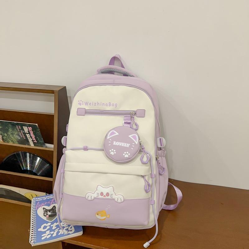 Schoolbag college style schoolbag junior high school girls high quality versatile ins Japanese high school students lightweight cute contrasting 