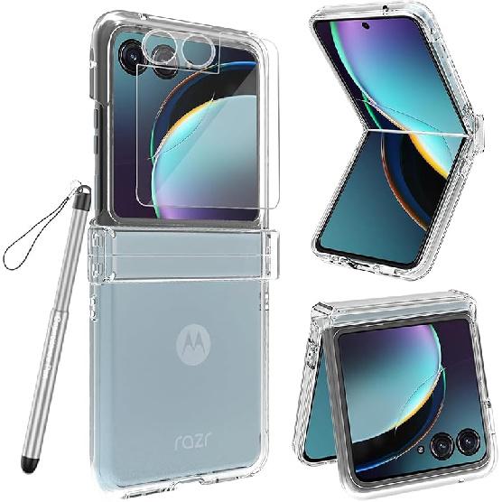 для чехла Motorola Razr Plus: Защитный чехол для шарнира складного телефона Moto Razr+ 2023 / Razr 40 Ultra с S Pen, Защита заднего экрана и объектива камеры -