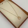 Stainless Steel Snake Chain Necklace With Gemstone Pendant For Women