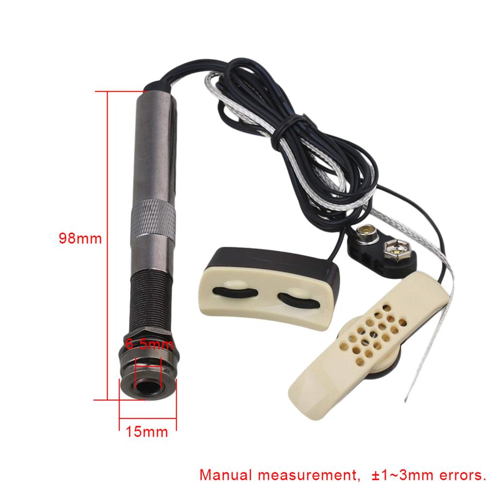 Yibuy 55cm Long Zinc Alloy A-202 Soundhole Adjustable Pickup Cable, Multicolored, for Acoustic Folk Guitar with Accessories