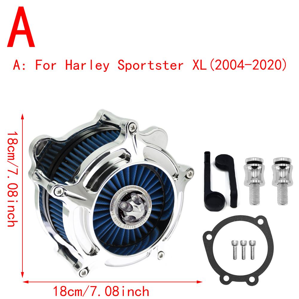 RSD Turbine Air Cleaner Chrome Intake Filter For Harley Sportster XL 48 883 Dyna V-Rod Softail Fat Boy Touring Ultra FLHR FLHX
