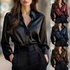Herbst Uni Mode Elegant Langarm Button-Down Hemd Damenbekleidung