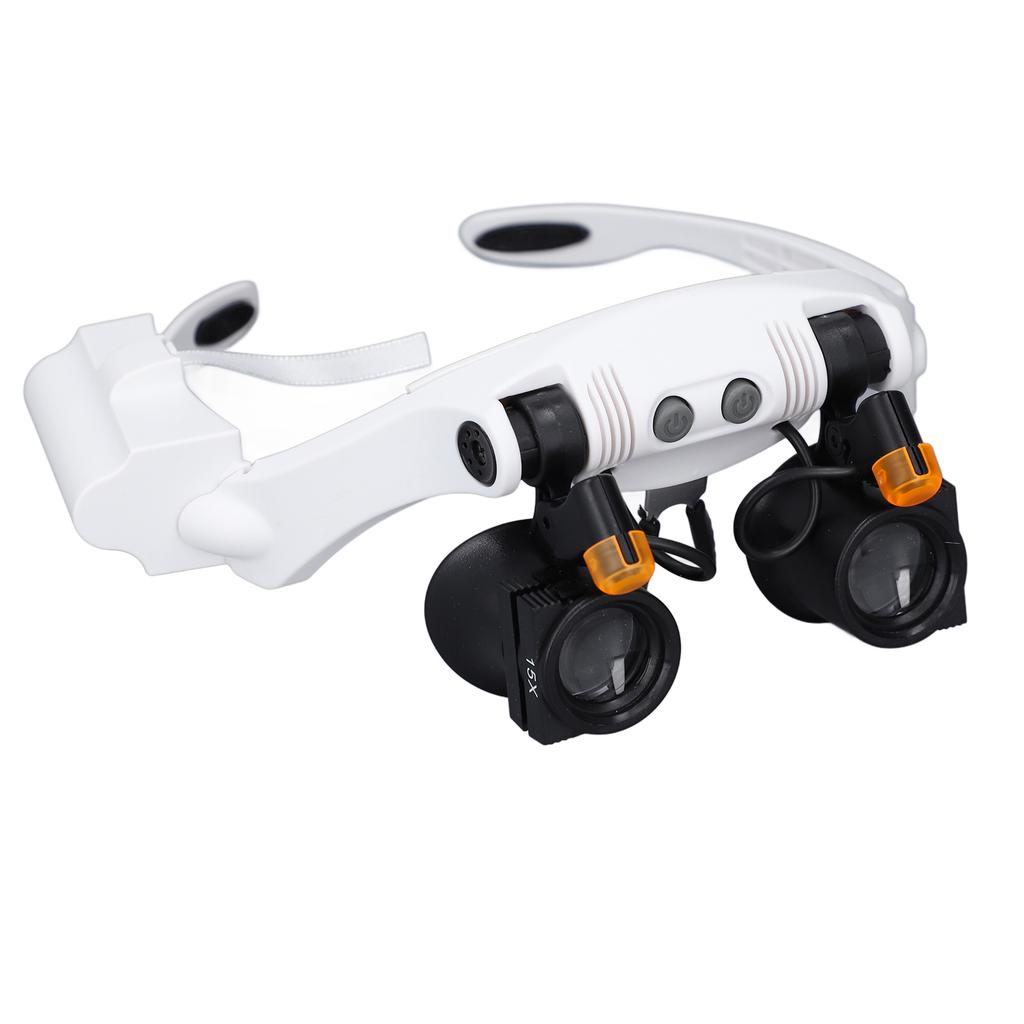 Huvudmonterad förstoringsglas med LED-ljus (kallt och varmt) 1,5X 3X 4X 5X 6X 7X 10X Förstoringsglas Kit för