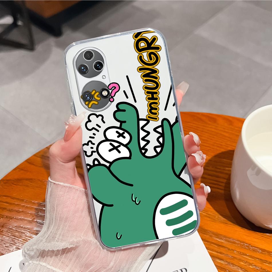 For Huawei P50 Pro P50E Phone Case Dreamy Colorful Pattern Phone Shell For Huawei P 50 Soft TPU Clear Silicone Lightweight Cover
