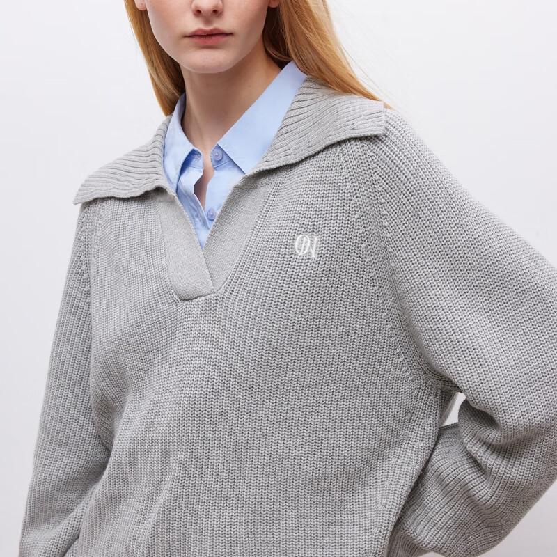 ONLY Women's Relaxed Half-Placket Contrast Knit Cardigan