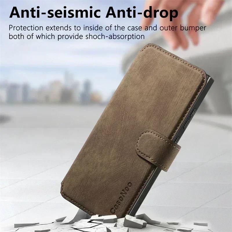 For Samsung S26 S25 S24 S23 FE S22 S21 Note20 Ultra Plus Magsafe Case Detachable Magnetic Card Holder Wallet Flip Leather Cover