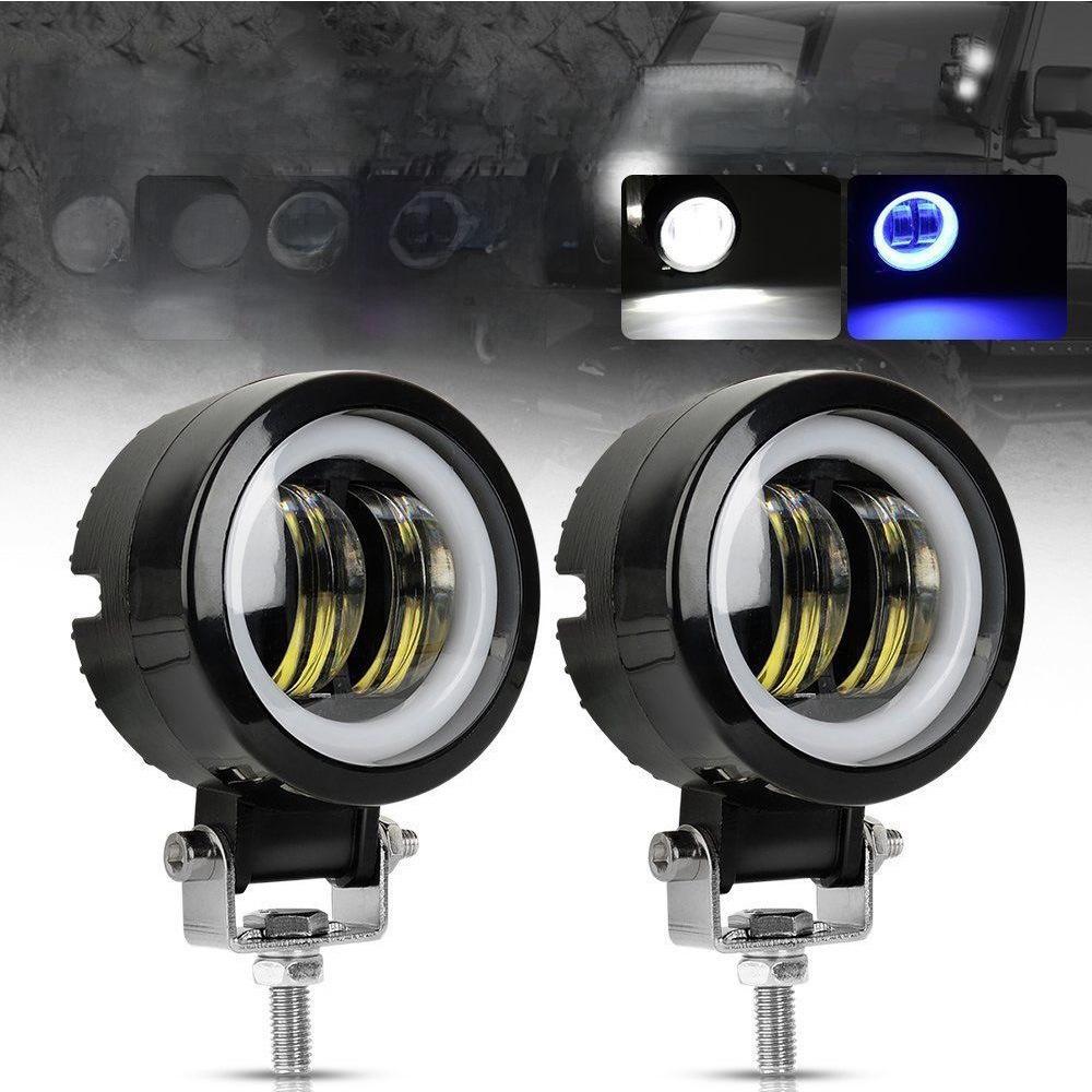 20W Motorcycle LED Work Light & Headlight with Fog Light and Angel Eye Aperture