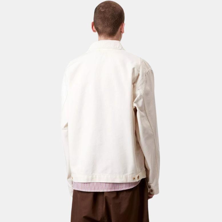 Carhartt WIP SS25 OG Detroit Jas Klassiek Losse Pasvorm Lange Mouwen Detroit Jas Herenjassen Wax-Wit I035280-0DJ-3K