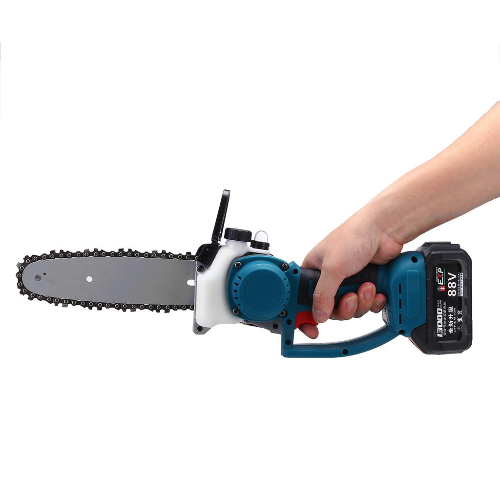 88V 8 Inch Rechargeable Electric Saw Chainsaw 1200W Brushless Motor with 2 Batteries Woodworking Cutter Tool For Makita Battery