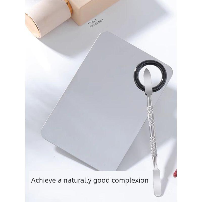 Makeup Palette, Liquid Foundation, Concealer, Stainless Steel Makeup Palette with Palette Stick, Mud Mask Mixing Board