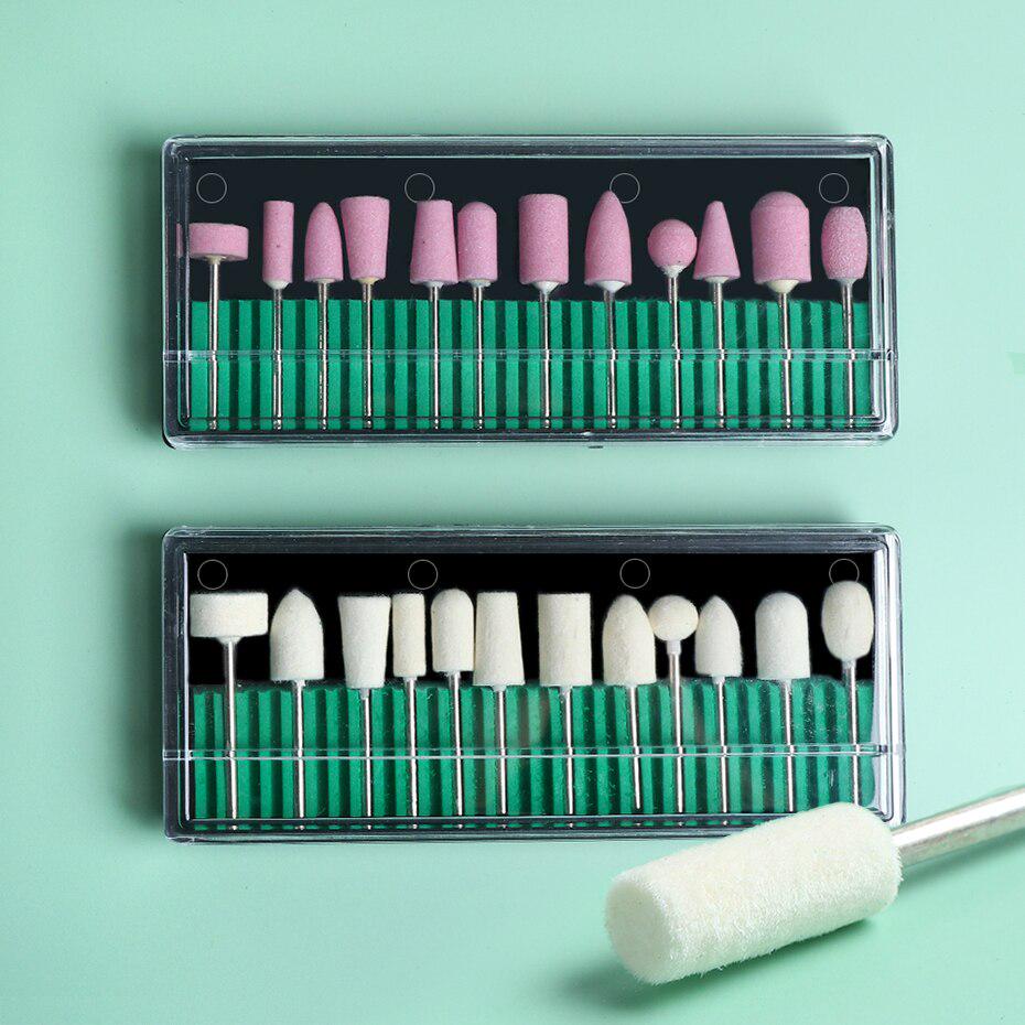 Professional Milling Cutter Ceramic Diamond Nail Drill Bits Set Rotary Burr Electric Nail Files