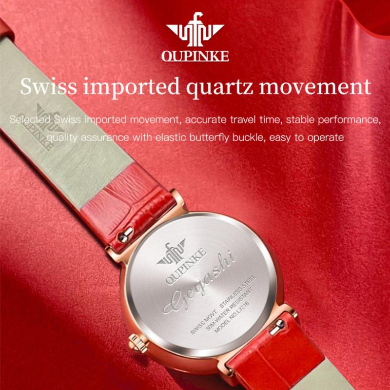 OUPINKE Nouvelle montre pour femme d'affaires et de loisirs mode pleine de flashs d'étoiles, étanche et calendrier montres haut de gamme