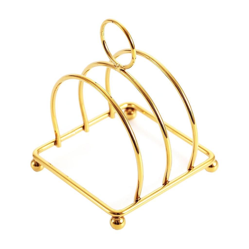 Stainless Steel Toast Rack Space Saving Easy to Clean Bread Stand 3 Slice Slot Loaf Slice Holder for Home, Gathering, Table Cafe