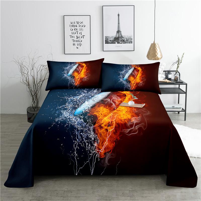 fashion Music Sheet Set Piano Keyboard Music Note Printed Bed Flat Sheet With Pillowcase Polyester Bedding
