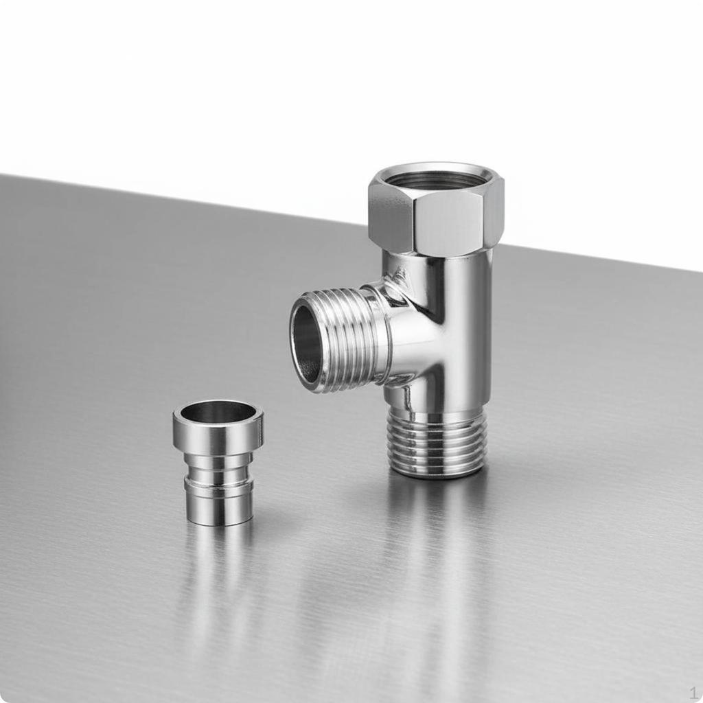 11to2 Splitter Valve All Copper Construction G1/2 Tee Connector Silver finishWay TAdapter for Handy
